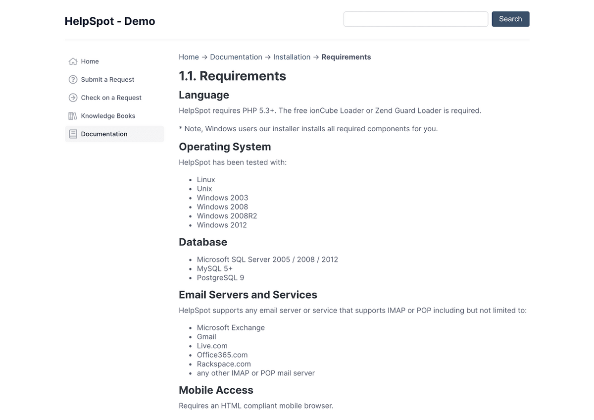 HelpSpot - Demo: FAQ can easily be setup to answer a customer's common questions and prevent them from having to reach out if they can answer their own question.
